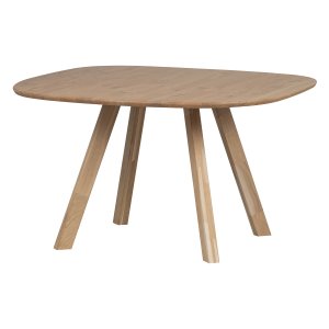 WOOOD Tablo spisebord, m. organisk form, kvadratisk - natur eg (130x130)