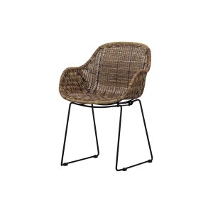 WOOOD EXCLUSIVE Willow havesol, m. armln - natur polyrattan og metal