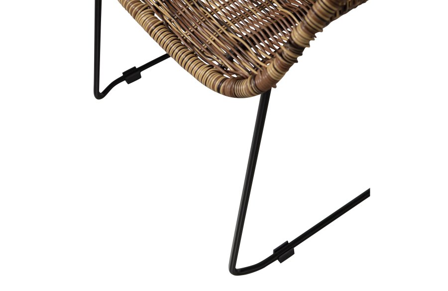 WOOOD EKSKLUSIV Willow hage solseng, med armlener - naturlig polyrattan og metall