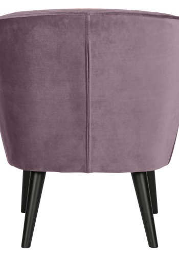 WOOOD Sara lenestol - varm lilla polyester flyel og tre