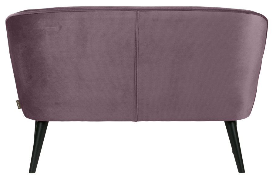 WOOOD Sara liten sofa - varm lilla polyesterflyel og tre