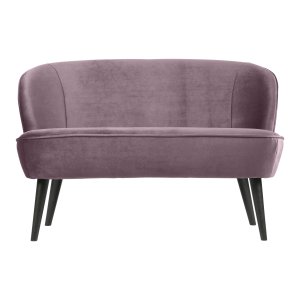 WOOOD Sara lille sofa - varm lilla polyester fljl og tr