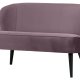 WOOOD Sara liten sofa - varm lilla polyesterflyel og tre