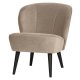 WOOOD Sara lenestol - khaki polyester flyel og tre