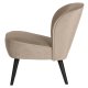 WOOOD Sara lenestol - khaki polyester flyel og tre