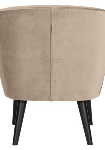 WOOOD Sara lenestol - khaki polyester flyel og tre