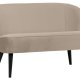 TRE Sara liten sofa - khaki polyester flyel og tre
