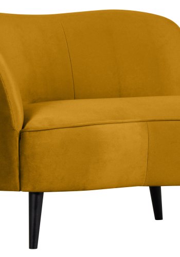 WOOOD Sara lounge lenestol, venstre - oker polyester flyel og tre