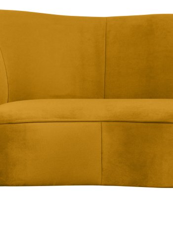 WOOOD Sara lounge lenestol, venstre - oker polyester flyel og tre