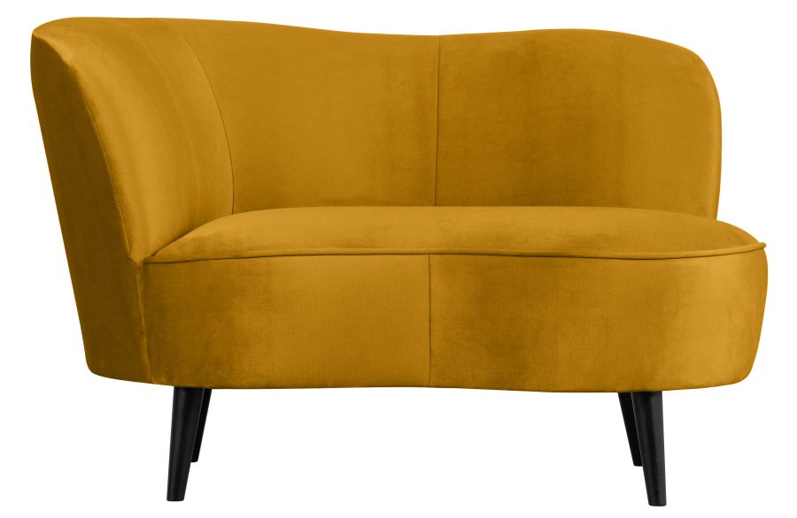 WOOOD Sara lounge lenestol, venstre - oker polyester flyel og tre