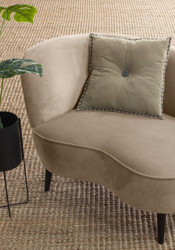 WOOOD Sara lounge lenestol, venstre - khaki polyester flyel og tre