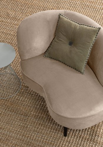 WOOOD Sara lounge lenestol, venstre - khaki polyester flyel og tre