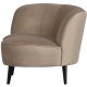WOOOD Sara lounge lenestol, venstre - khaki polyester flyel og tre