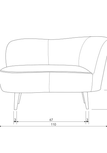 WOOOD Sara lounge lenestol, hyre - oker polyester flyel og tre