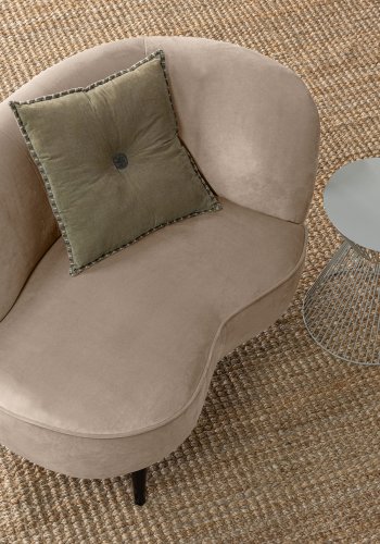 WOOOD Sara lounge lenestol, hyre - khaki polyester flyel og tre