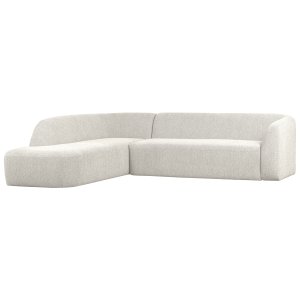WOOOD Sloping hjrnesofa, venstre - perle creme melange chenille stof