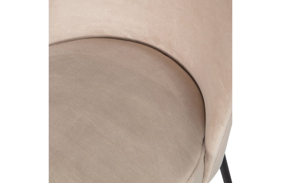 WOOOD Vogue spisebordstol - khaki flyelspolyester og svart metall