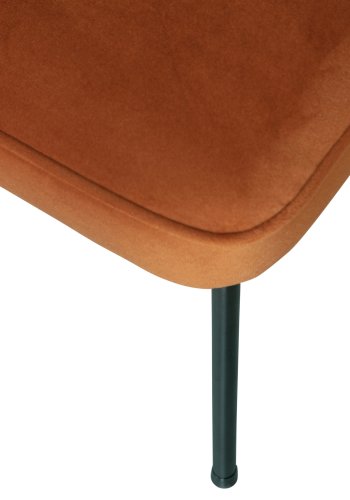 WOOOD Vogue spisebordstol - rust flyels polyester og sort metall