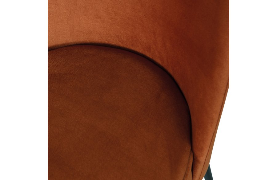 WOOOD Vogue spisebordstol - rust flyels polyester og sort metall