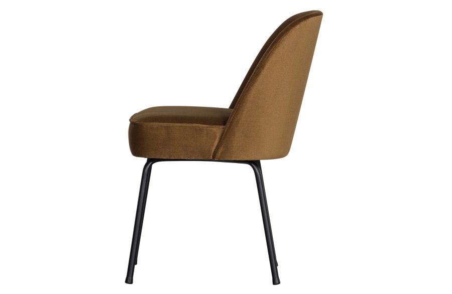 WOOOD Vogue spisebordstol - honninggul flyelspolyester og sort metall