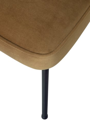 WOOOD Vogue spisebordstol - honninggul flyelspolyester og sort metall