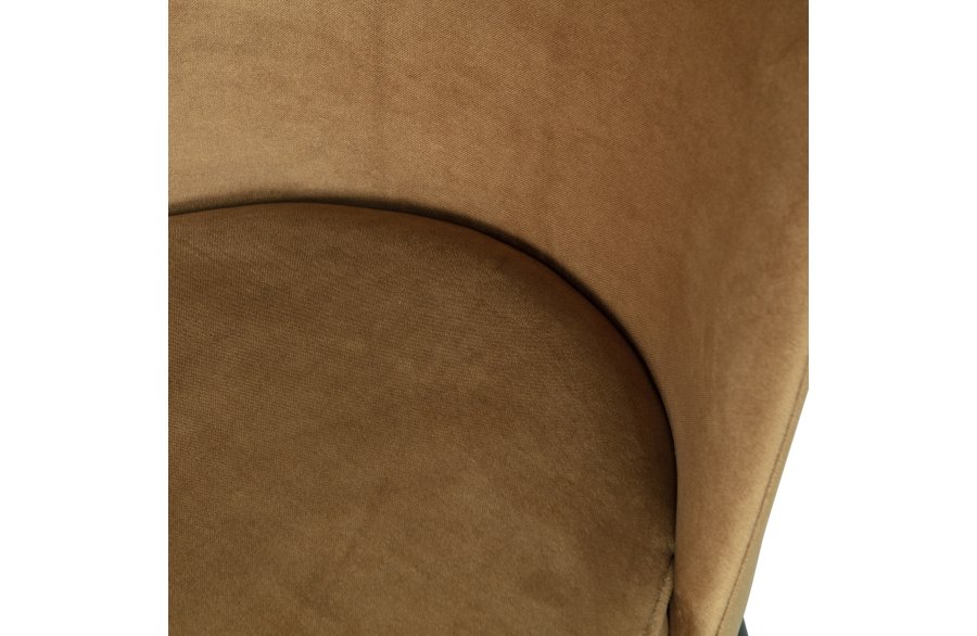 WOOOD Vogue spisebordstol - honninggul flyelspolyester og sort metall