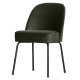 WOOOD Vogue spisebordstol - mrkegrnn flyelspolyester og sort metall