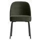 WOOOD Vogue spisebordstol - mrkegrnn flyelspolyester og sort metall