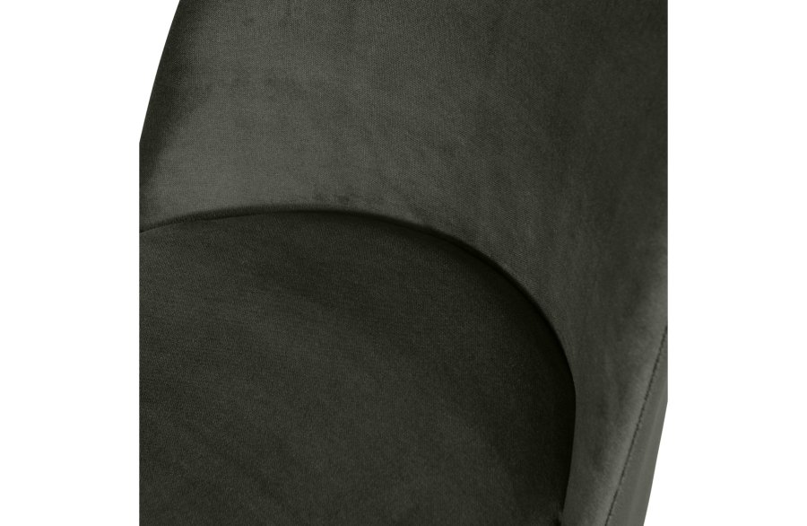 WOOOD Vogue spisebordstol - mrkegrnn flyelspolyester og sort metall