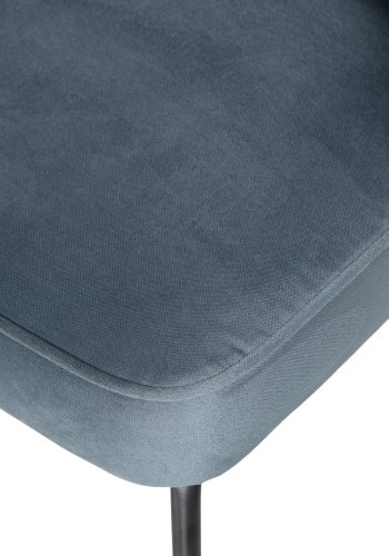 WOOOD Vogue spisestuestol - blgrnn flyel polyester og svart metall