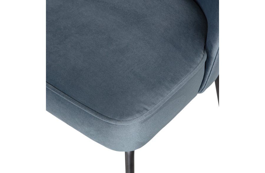 WOOOD Vogue spisestuestol - blgrnn flyel polyester og svart metall