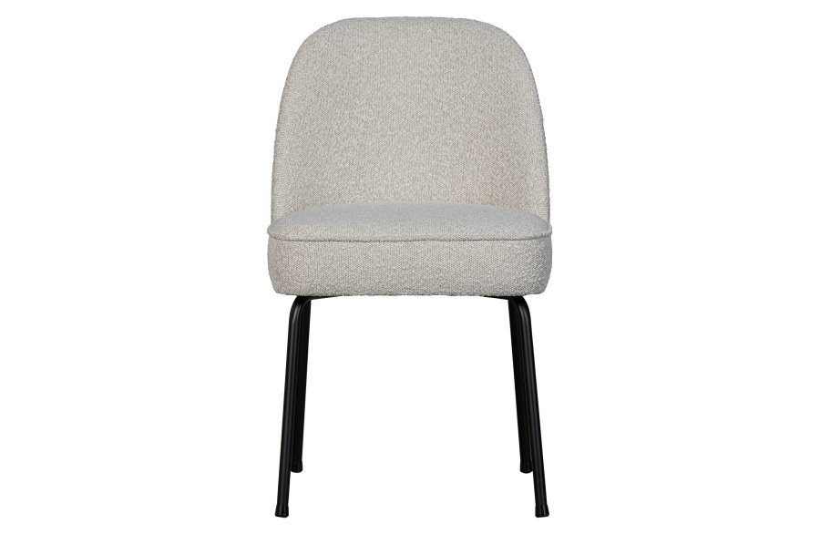 WOOOD Vogue spisestuestol - naturlig bouclé polyesterstoff og svart metall