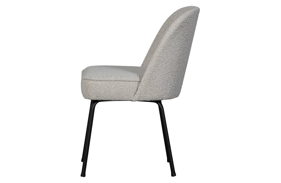 WOOOD Vogue spisestuestol - naturlig bouclé polyesterstoff og svart metall