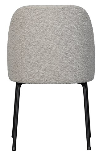WOOOD Vogue spisestuestol - naturlig bouclé polyesterstoff og svart metall