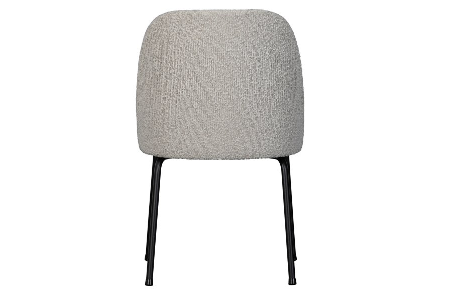 WOOOD Vogue spisestuestol - naturlig bouclé polyesterstoff og svart metall