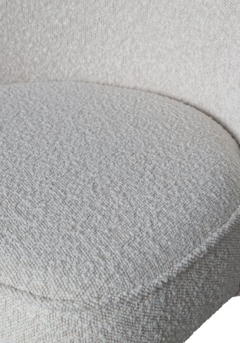 WOOOD Vogue spisestuestol - naturlig bouclé polyesterstoff og svart metall