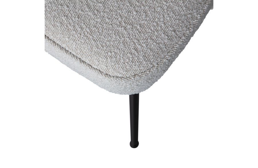 WOOOD Vogue spisestuestol - naturlig bouclé polyesterstoff og svart metall