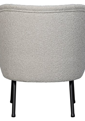 WOOOD Vogue lenestol - naturlig bouclé polyesterstoff og svart metall