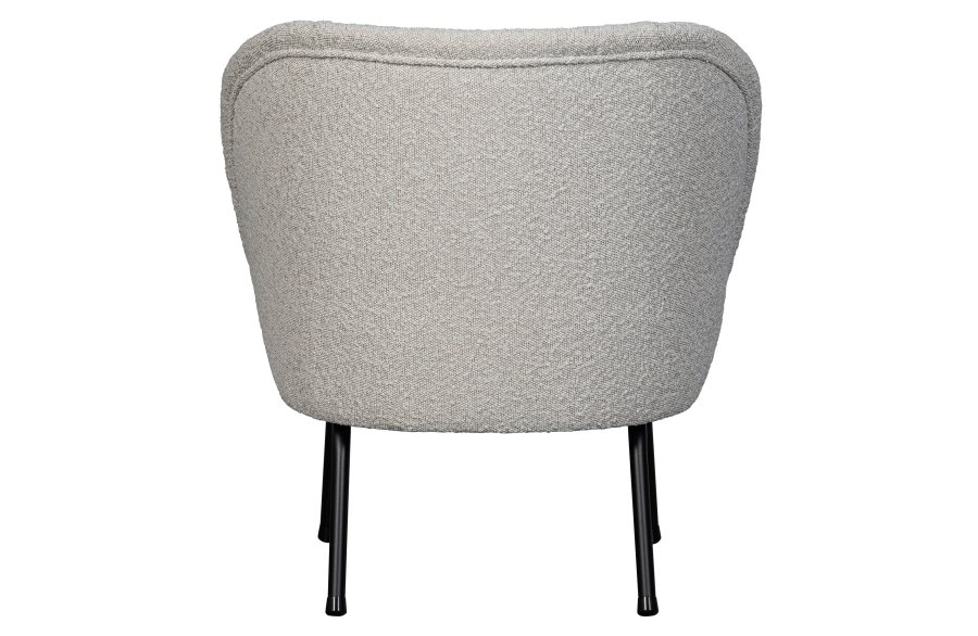 WOOOD Vogue lenestol - naturlig bouclé polyesterstoff og svart metall