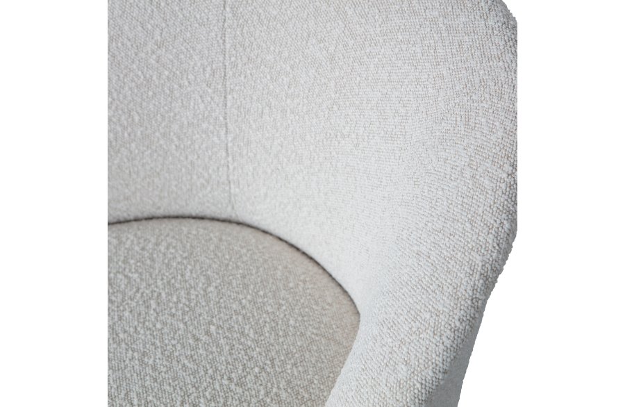 WOOOD Vogue lenestol - naturlig bouclé polyesterstoff og svart metall