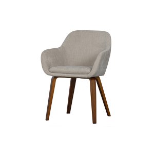 VTWONEN Base spisebordsstol, m. armln - sand melange fljl polyester og valnddefinér