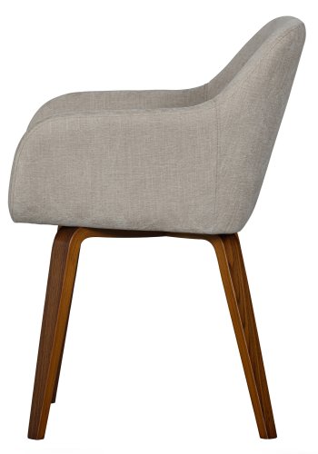 VTWONEN Base spisebordsstol, med armlener - sandmelert flyelspolyester og valnttfinish