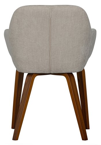 VTWONEN Base spisebordsstol, med armlener - sandmelert flyelspolyester og valnttfinish