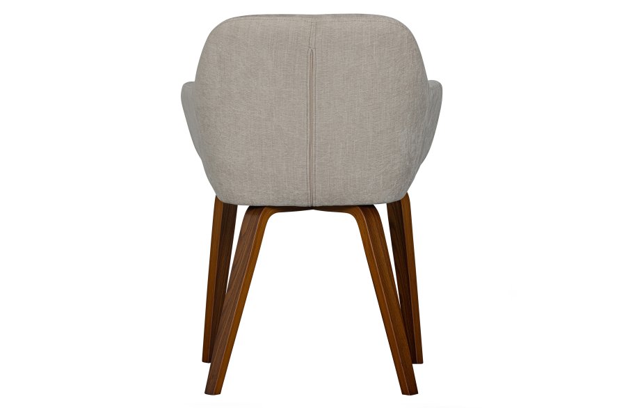 VTWONEN Base spisebordsstol, med armlener - sandmelert flyelspolyester og valnttfinish