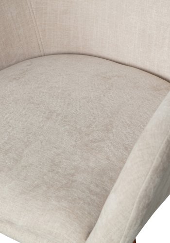 VTWONEN Base spisebordsstol, med armlener - sandmelert flyelspolyester og valnttfinish