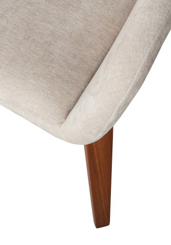 VTWONEN Base spisebordsstol, med armlener - sandmelert flyelspolyester og valnttfinish