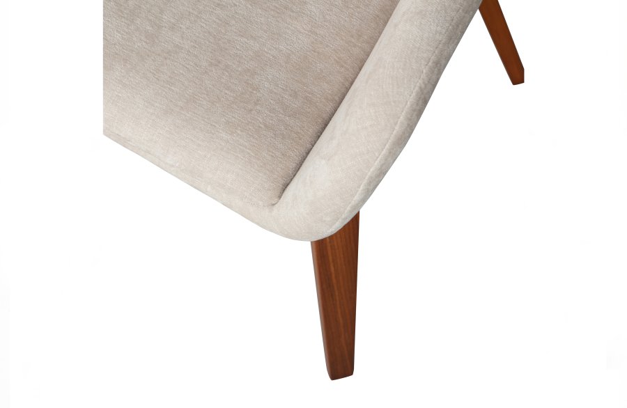 VTWONEN Base spisebordsstol, med armlener - sandmelert flyelspolyester og valnttfinish