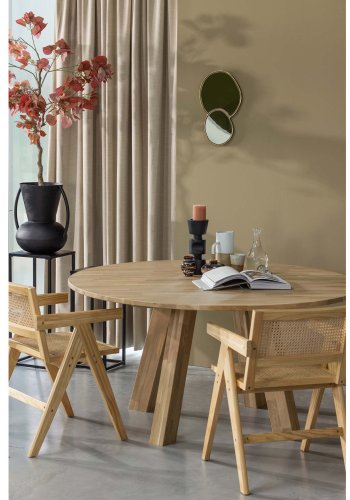TRE Rhonda spisebord, rundt - naturlig matt eik (150)