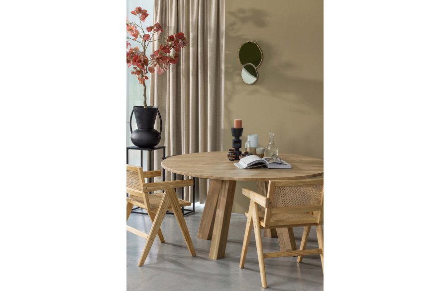 TRE Rhonda spisebord, rundt - naturlig matt eik (150)