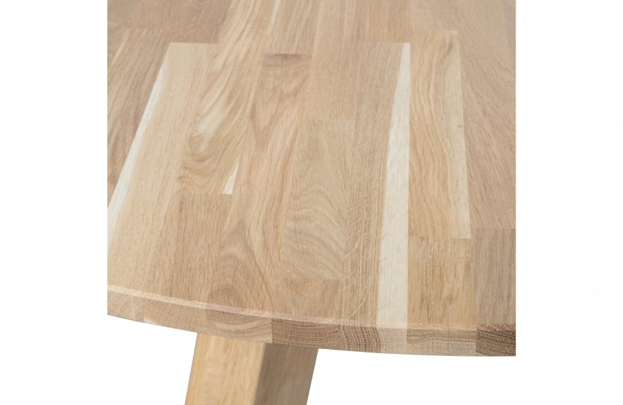 TRE Rhonda spisebord, rundt - naturlig matt eik (150)